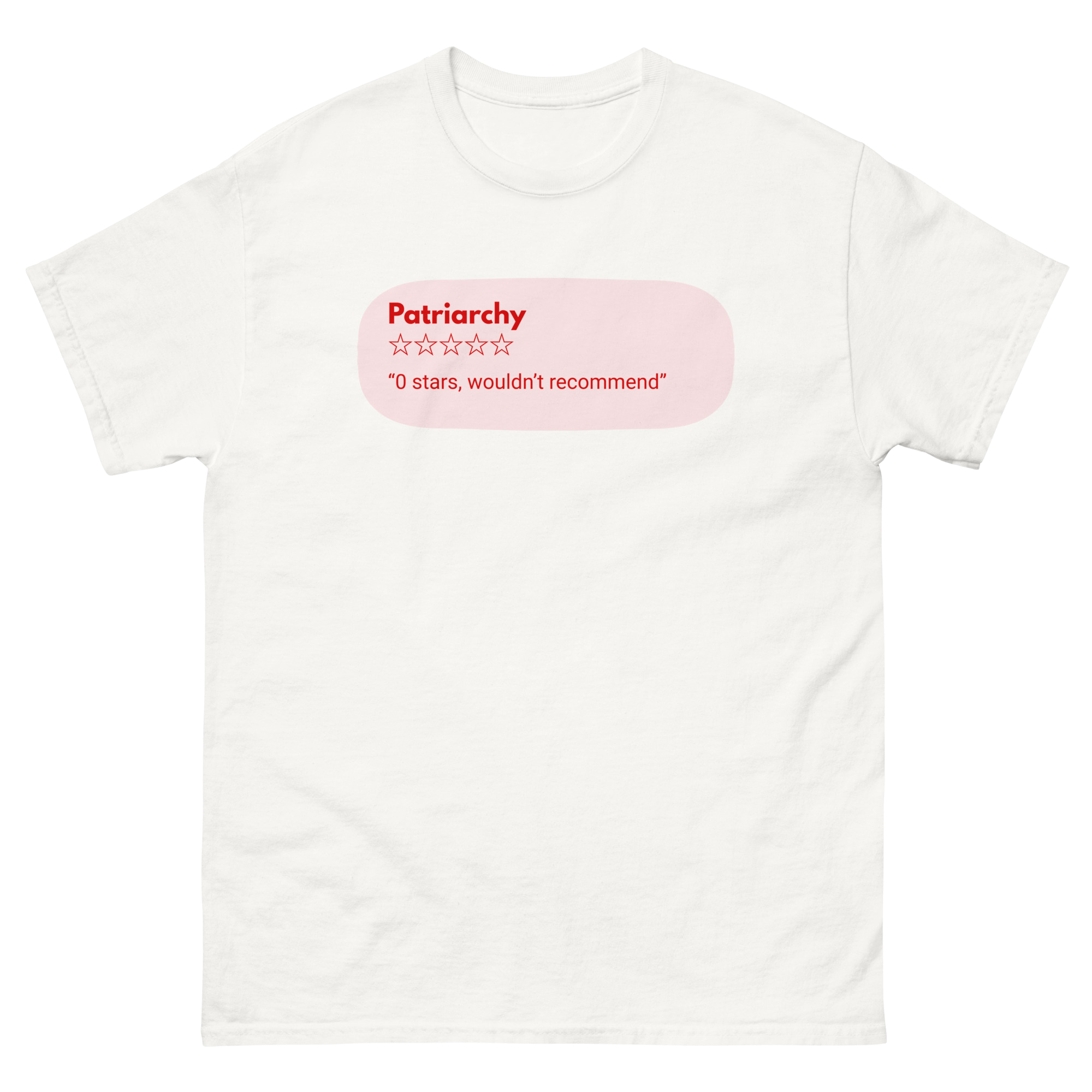 "Patriarchy: 0 stars" Unisex classic tee